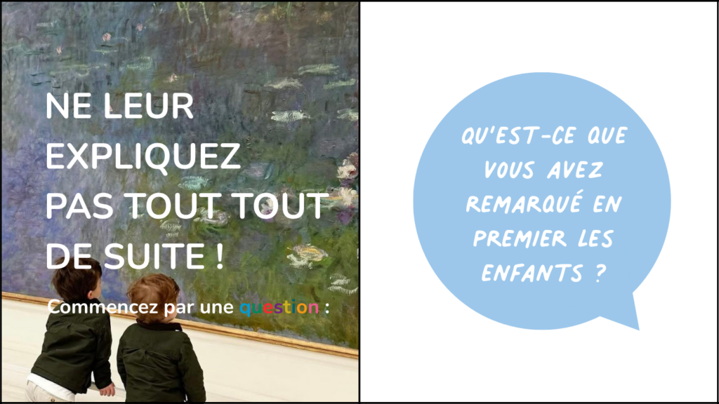Deux enfants observent une œuvre au musée pour illustrer un conseil Little io sur la médiation culturelle et l’observation.